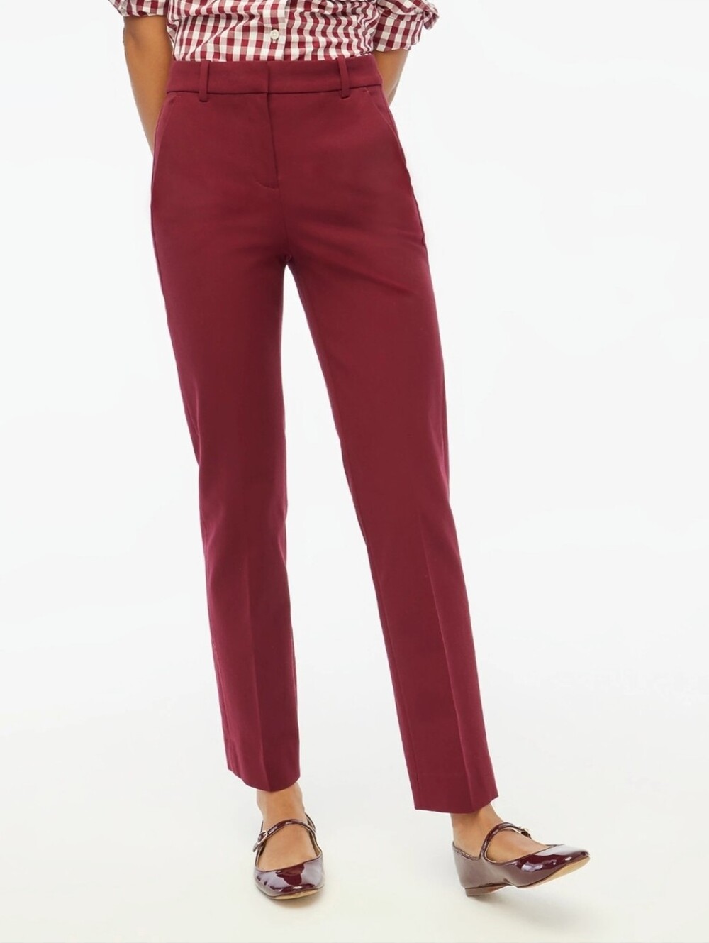 NWT J. Crew Kallie Straight Leg Trousers in Wine Size 4